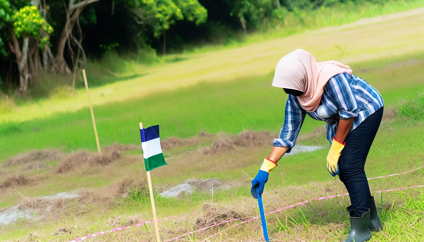 Placing a property boundary marker on a vacant land parcel