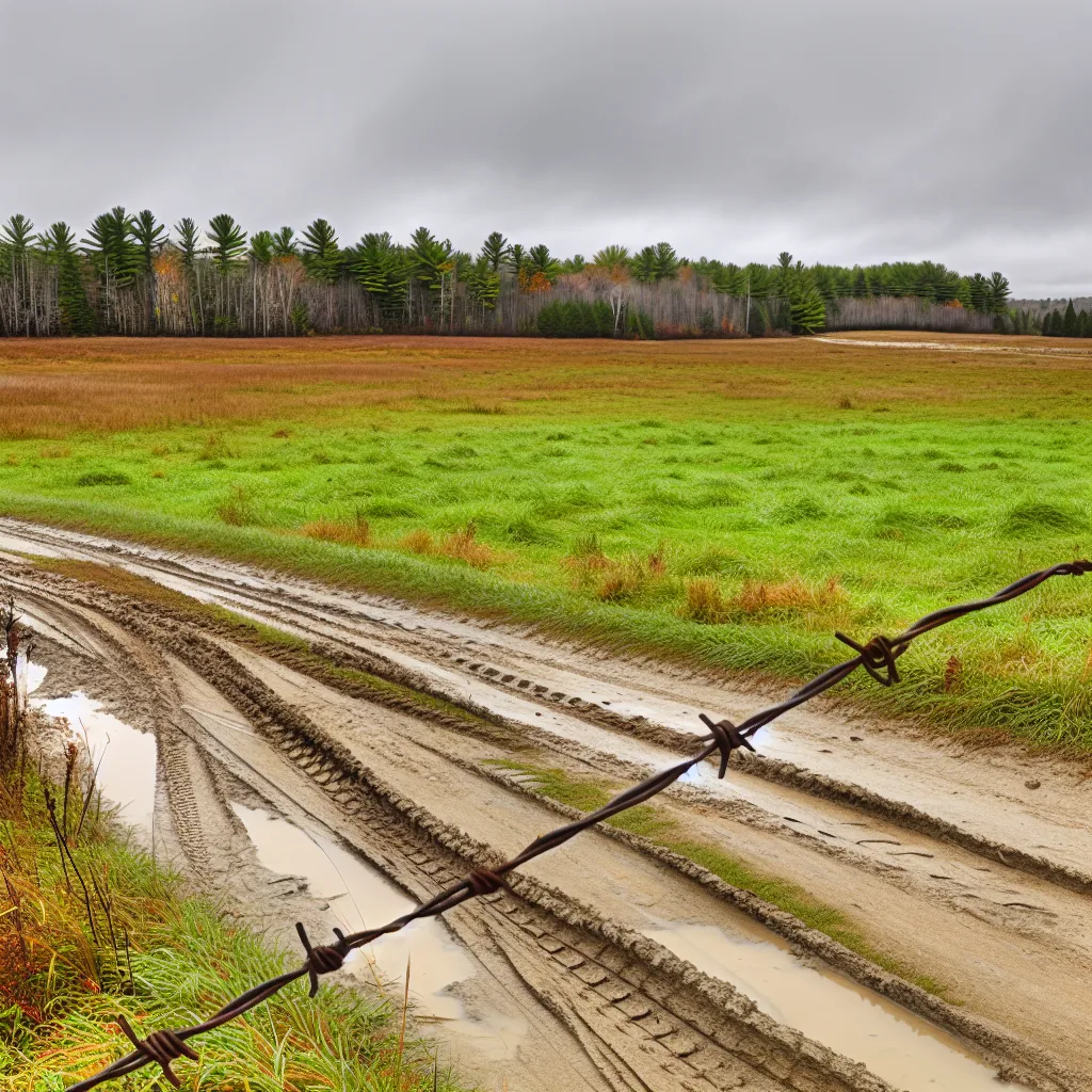 Rural acreage with open grassland in New Hampshire